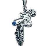 Pandantiv amuleta din argint cu cristal albastru pentru fericire si optimism Magia Zanelor - Zana Fe